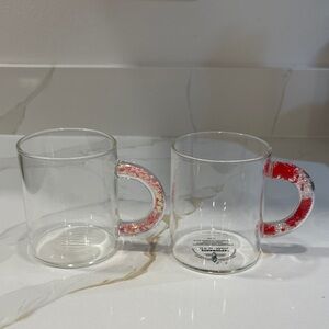 2 STARBUCKS GLASS CUPS